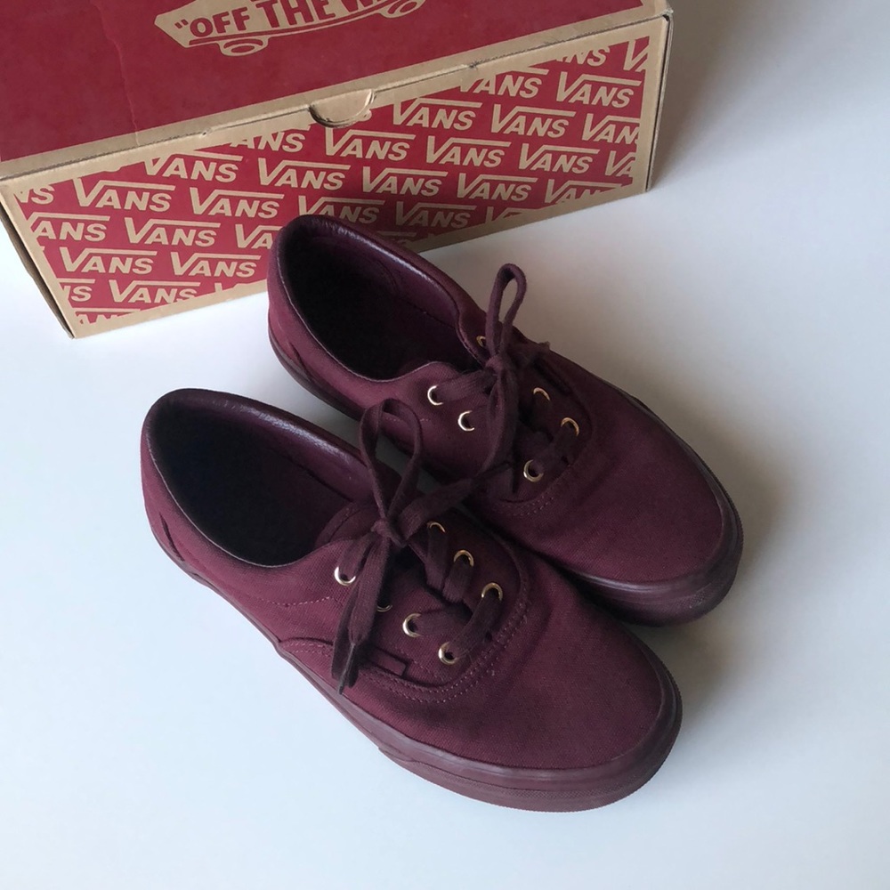 Maroon Vans with Gold Hardware